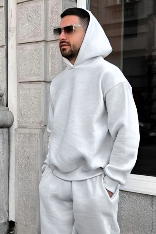 Erkek Düz Spor Ve Günlük Kapşonlu Hoodie Sweatshirt