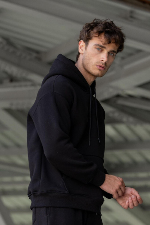Erkek Ribanalı Bisiklet Yaka Sweatshirt 3 İplik