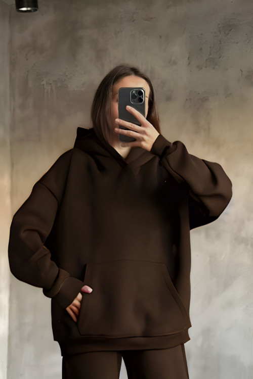 İçi Pamuklu Bol Kalıp Sweatshirt