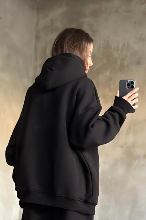 İçi Pamuklu Bol Kalıp Sweatshirt