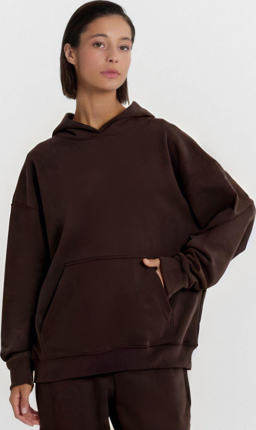 Kadın Baskısız Düz İçi Şardonlu Kalın Kışlık Sweatshirt