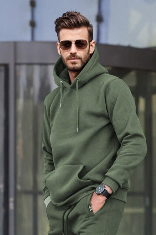 Erkek 3İplik Kapşonlu Mevsimlik Oversize Sweatshirt