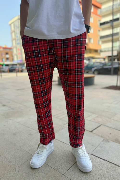 Erkek Ekoseli Kareli Rahat Pijama Altı