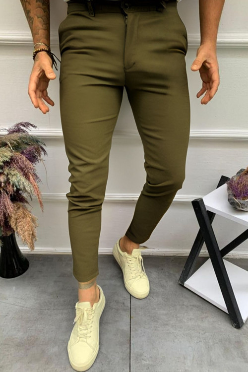Erkek Slim Fit Esnek Likralı Bilek Boy Yazlık Kumaş Pantolon