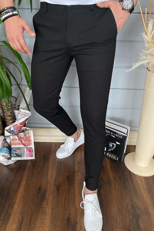 Erkek Slim Fit Esnek Likralı Bilek Boy Yazlık Kumaş Pantolon