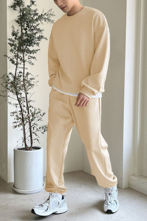 Erkek Bisiklet Yaka Oversize Jogger Paçası Lastikli Alt Üst Eşofman Takımı
