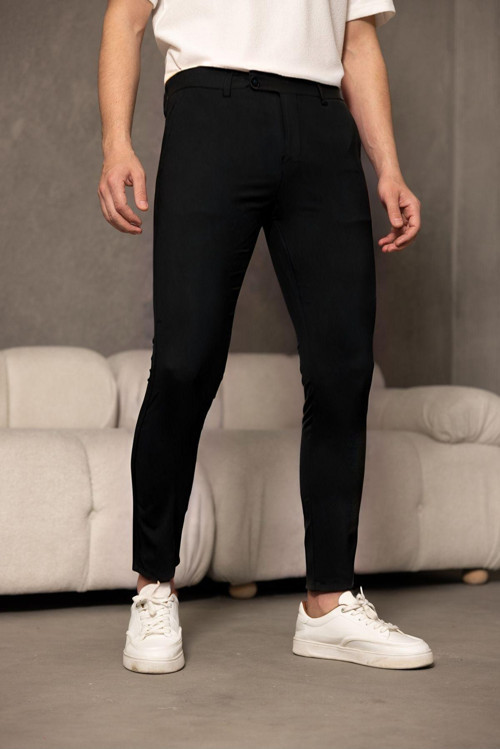 Erkek İtalyan Fit Esnek Likralı Bilek Boy Kumaş Pantolon