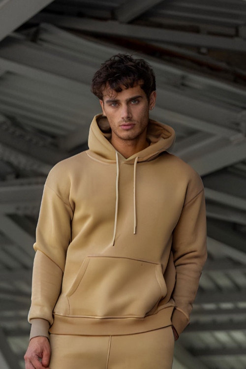 Erkek Ribanalı Bisiklet Yaka Sweatshirt 3 İplik