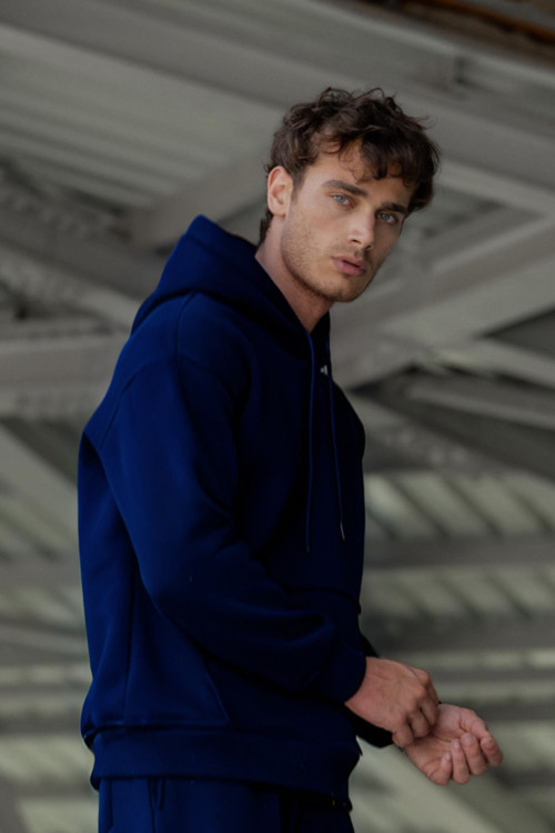 Erkek Ribanalı Bisiklet Yaka Sweatshirt 3 İplik