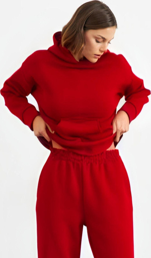 Kadın Kapşonlu Kanguru Cep Sweatshirt Hoodie