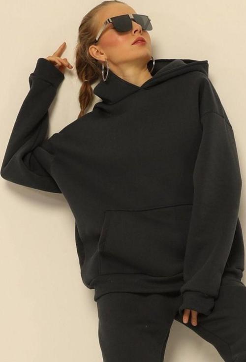 Kadın Salaş Bol Günlük Oversize Sweatshirt