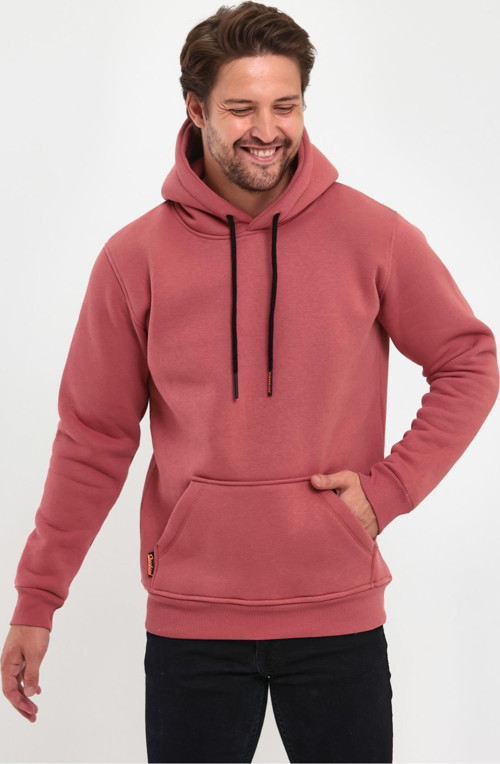 Erkek Kapşonlu Kanguru Cepli 3 İplik Kalın Sweatshirt
