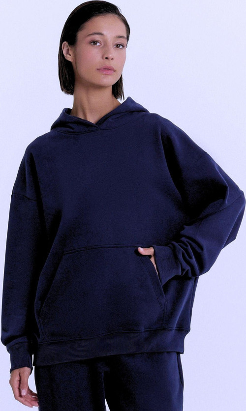 Kadın Baskısız Düz İçi Şardonlu Kalın Kışlık Sweatshirt