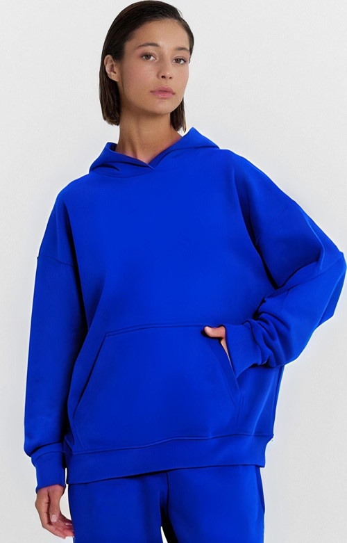 Kadın Baskısız Düz İçi Şardonlu Kalın Kışlık Sweatshirt