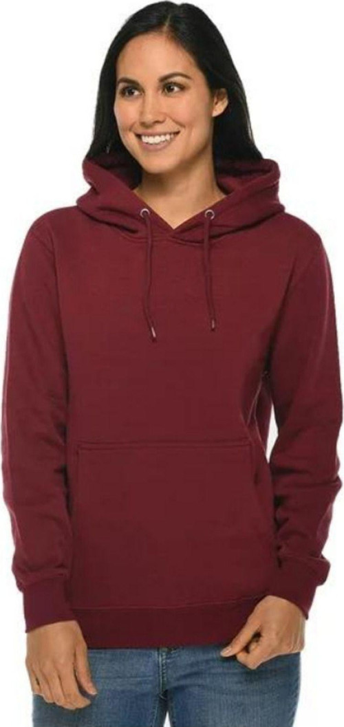 Unisex Bordo Baskısız Kanguru Cepli Kapüşonlu 3 İplik Şardonlu Sweatshirt Oversize Hoodie