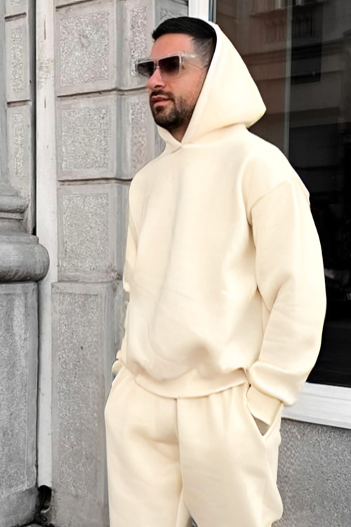 Erkek Düz Spor Ve Günlük Kapşonlu Hoodie Sweatshirt