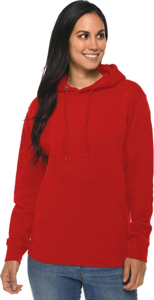 Unisex Kırmızı Baskısız Kanguru Cepli Kapüşonlu 3 İplik Şardonlu Sweatshirt Oversize Hoodie