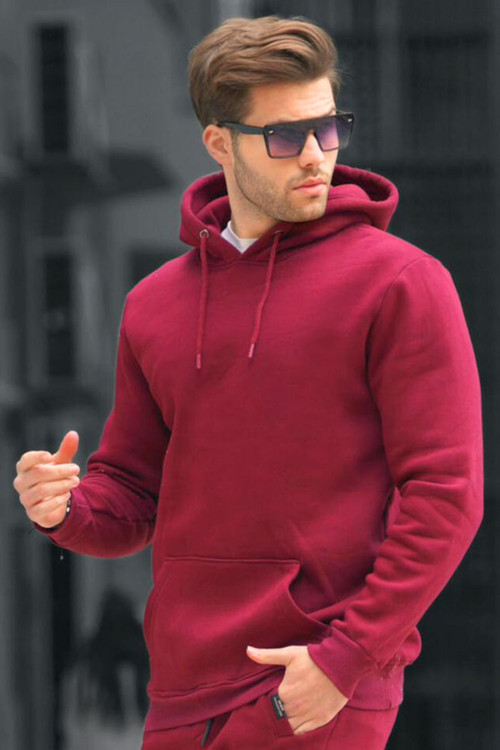 Erkek 3İplik Kapşonlu Mevsimlik Oversize Sweatshirt