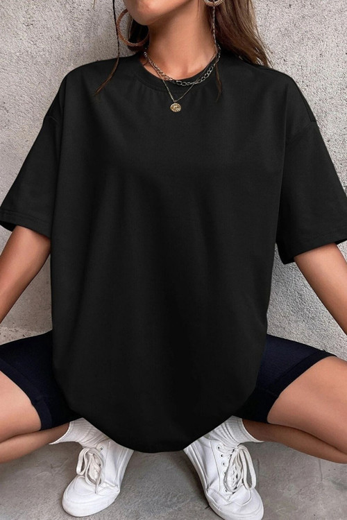 Kadın Oversize Penye Yazlık Nefes Alan Kısa Kollu T-Shirt
