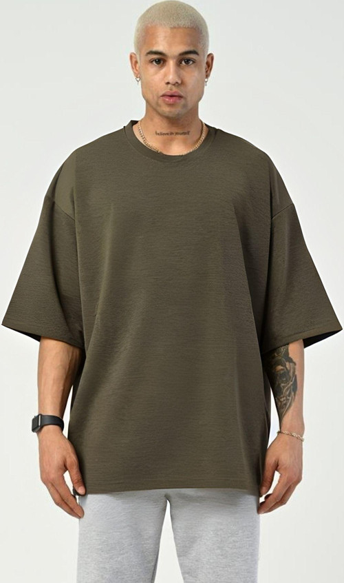 Erkek Oversize Penye Nefes Alan T-Shirt