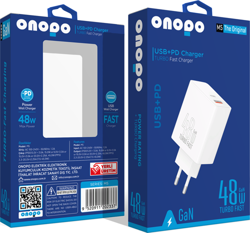 48w Type-c Ve Usb Girişli Turbu Şarj Adaptörü Başlığı - M5