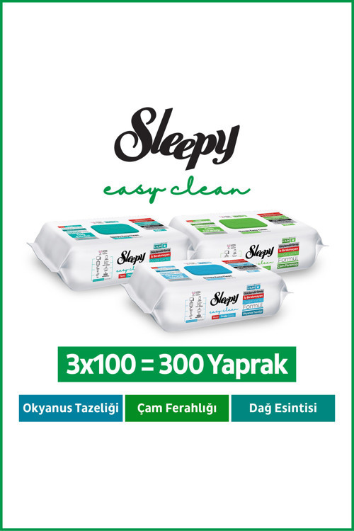 Doğa Serisi Yüzey Temizlik Havlusu Mendili Çam+Okyanus+Dağ Esintisi 3x100 (300 Yaprak)