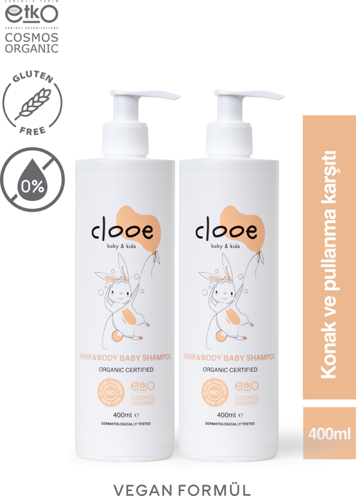Organik Bebek & Çocuk Saç, Vücut Şampuanı (400ML) - 2'li Fırsat Paketi