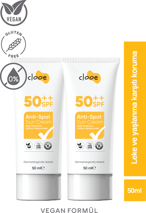 2’li Güneş Kremi Spf 50 | Leke Karşıtı – Vegan – Glutensiz – 50ml X 2