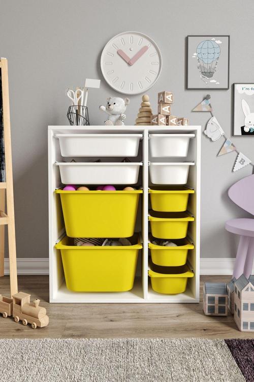 %100 MDF - Small Duo 10 Sepetli Oyuncak Dolabı