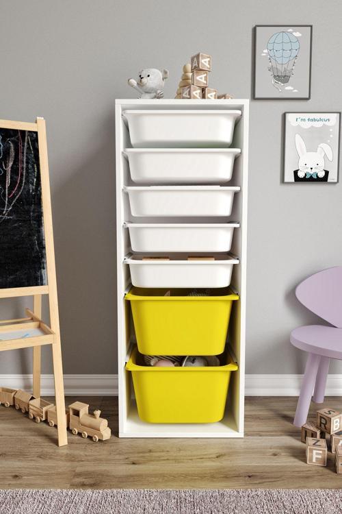 %100 MDF - XL Mono 7 Sepetli Oyuncak Dolabı