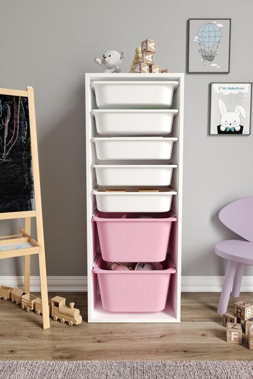 %100 MDF - XL Mono 7 Sepetli Oyuncak Dolabı