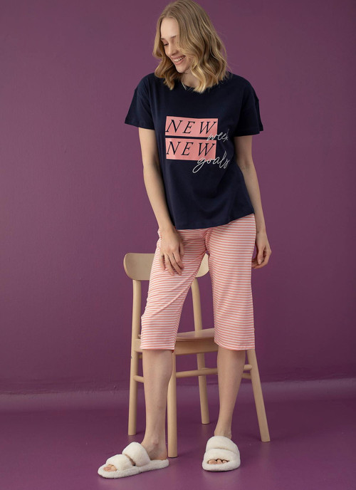 Bayan New Kısa Kollu Pijama Takımı (2101-47)