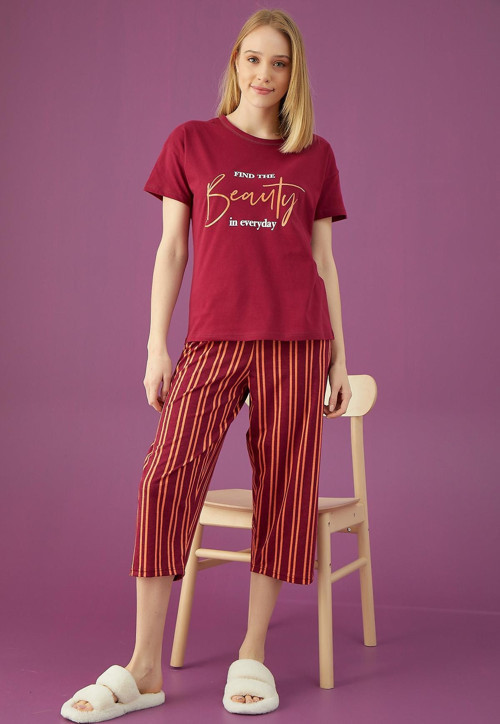 Bayan Beauty Kapri Pijama Takımı (2201-35)