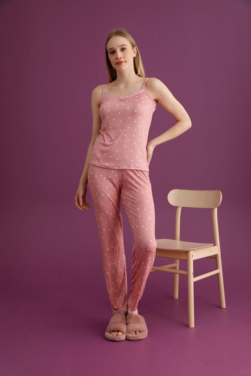 Bayan Yıldız Baskı İp Askılı Pijama Takımı (PGS101-11)