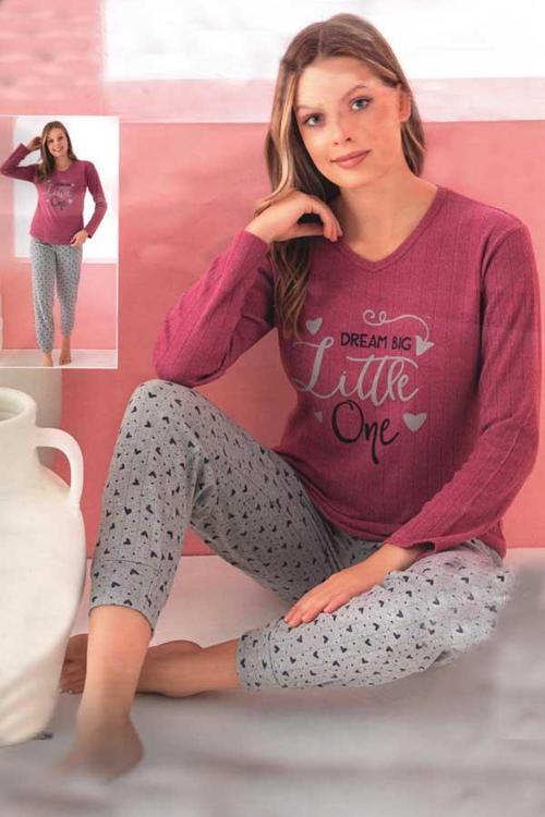 Kadın Little İnterlok Uzun Kol Pijama Takımı (8237)