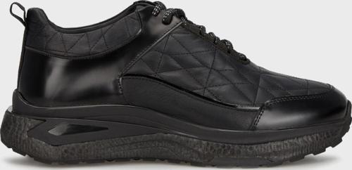 Hakiki Deri Kapitoneli Bağcıklı Sneaker Erkek Ayakkabı 15220245S1 SİYAH