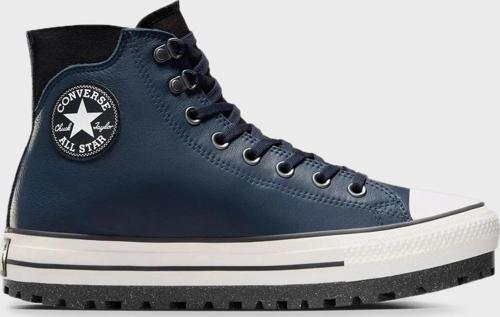 Chuck Taylor Logolu Hakiki Deri Su Geçirmez Sneaker Unisex Ayakkabı A08558C 401 LACİVERT