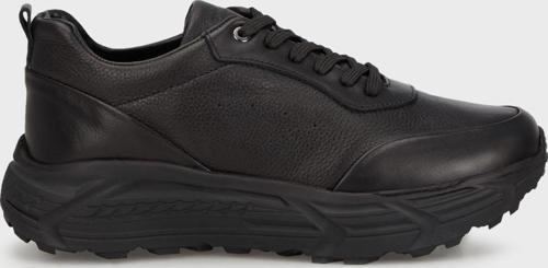 Hakiki Deri Kalın Tabanlı Sneaker Erkek Ayakkabı 15220225S1 SİYAH