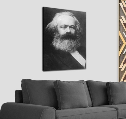 Karl Marx Siyah Beyaz Dekoratif Kanvas Tablo 1198
