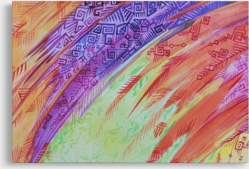 Pastel Renklerle Sanatsal Çalışma Dekoratif Kanvas Tablo
