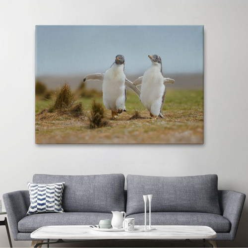 Mutlu Yavru Penguenler Dekoratif Kanvas Duvar Tablosu 1152