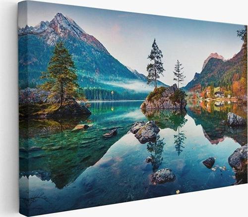 Hintersee Gölü Almanya Dekoratif Kanvas Duvar Tablosu