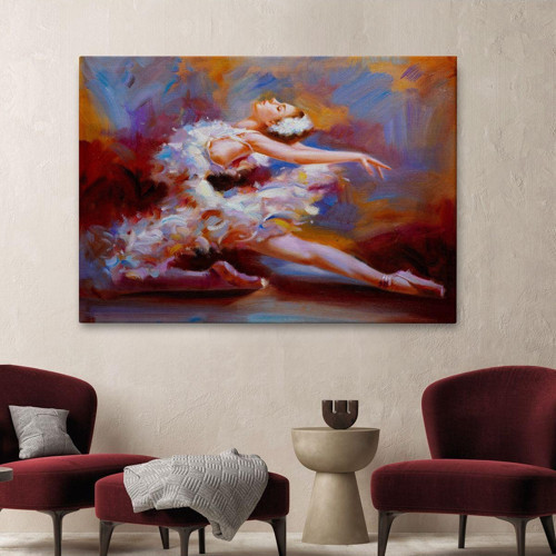 Balerin Kadın Yağlıboya Görünümlü Kanvas Duvar Tablosu, Sanat Evi Dedoru-5026