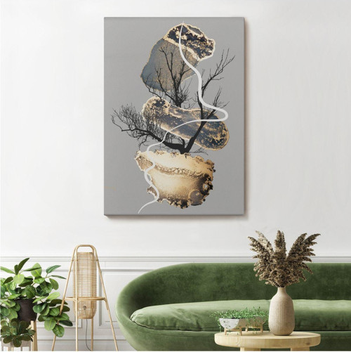 Geometrik Formda Soyut Desenler Dekoratif Kanvas Duvar Tablosu-5181