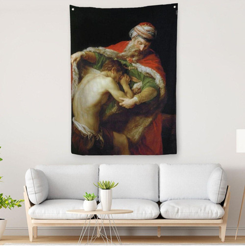 Savurgan Oğulun Dönüş Duvar Örtüsü-Halısı - The Return Of The Prodigal Son-6475