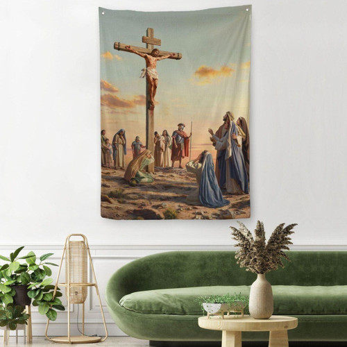 Çarmıha Gerilmiş İsa Mesih Duvar Örtüsü-Halısı, Jesus Christ-6347