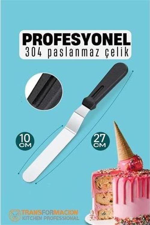 Pasta Spatulası Profesyonel 304 Paslanmaz Çelik 27 Cm