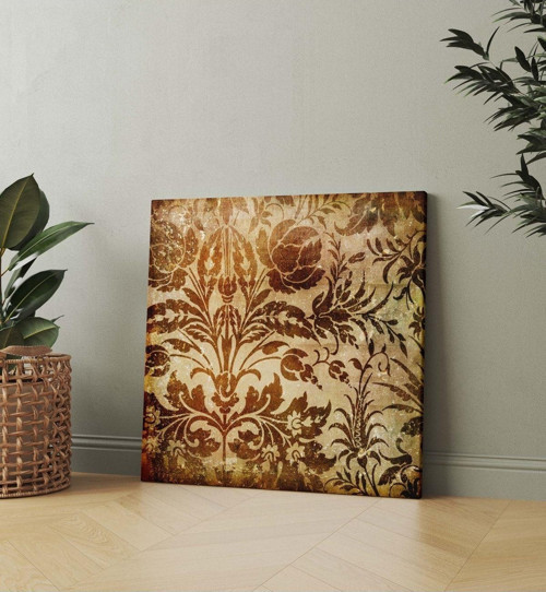 Floral Paterno Kare Kanvas Tablo