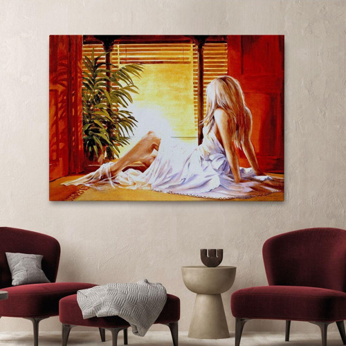 Pencere Önündeki Kadın Tablosu-6633
