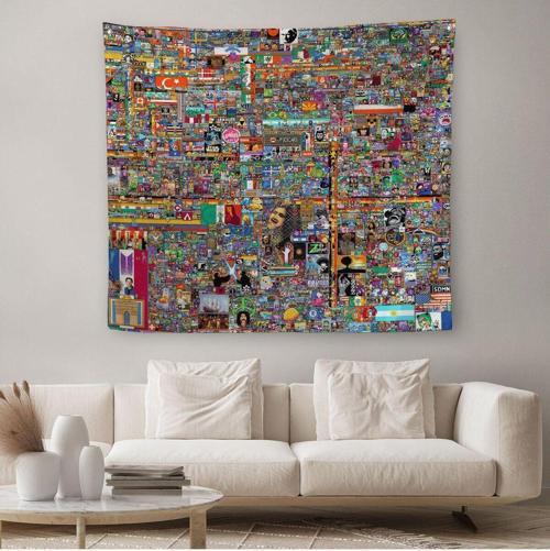 Reddit R/Place Kanvas Duvar Örtüsü Halısı Elraenn Twitch Duvar Örtüsü Reddit Savunma Hattı -5173